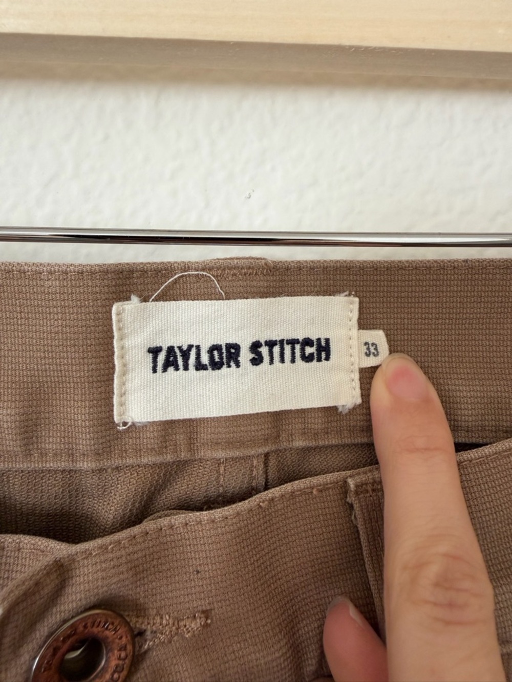 Taylor Stitch Camp Pants Tan Brown Mens Size 33 Neutral Spring Casual Minimalist - Picture 9 of 10
